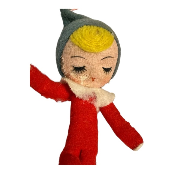 Lot of 3 Stockinette Pixie Elves Ornament Vintage Pixie Elf Ornament - Picture 10 of 16